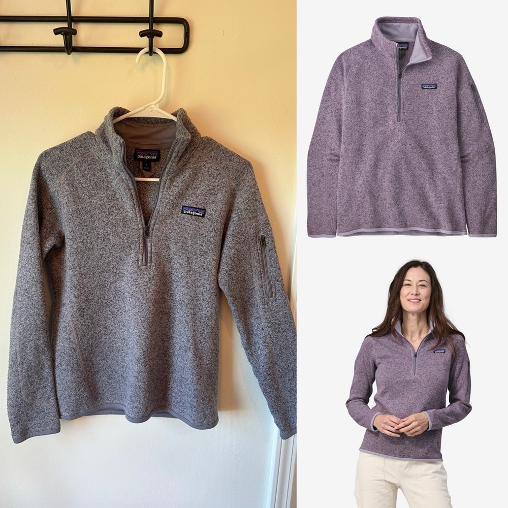Patagonia Women’s Better Sweater 1/4 Zip Fleece, size small, purple/mauve